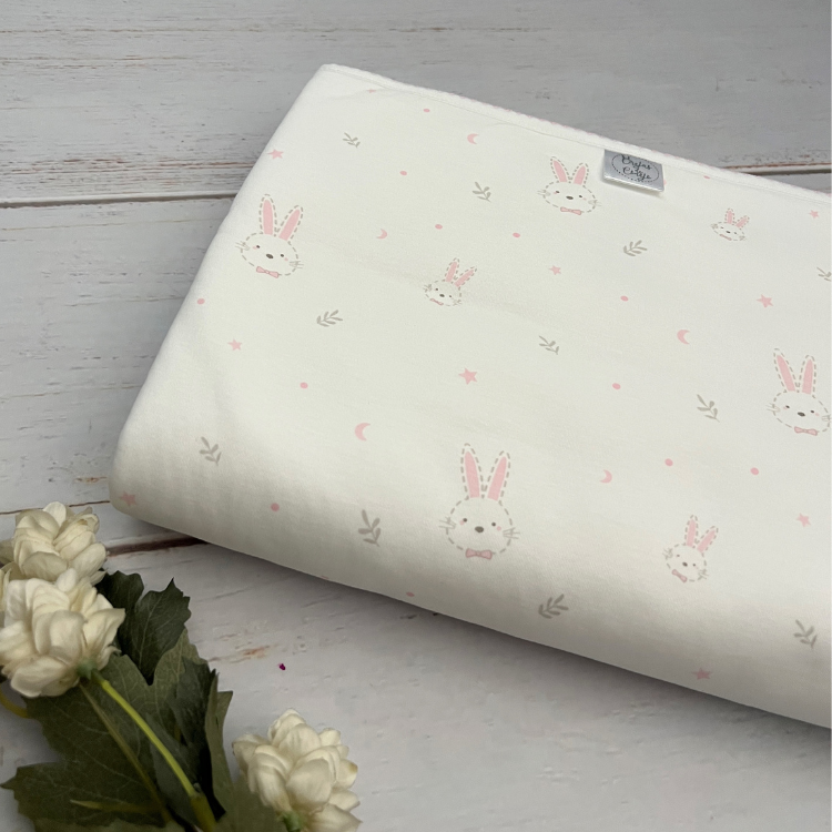 Cobertor Bebé Algodon Pima Polar Conejos Rosado
