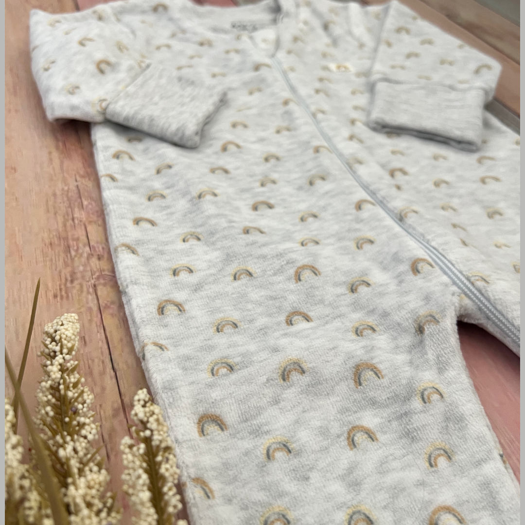 Pijama Fleece Arcoiris Gris Unisex