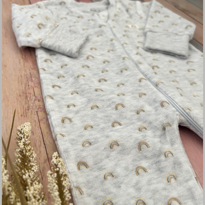 Pijama Fleece Arcoiris Gris Unisex