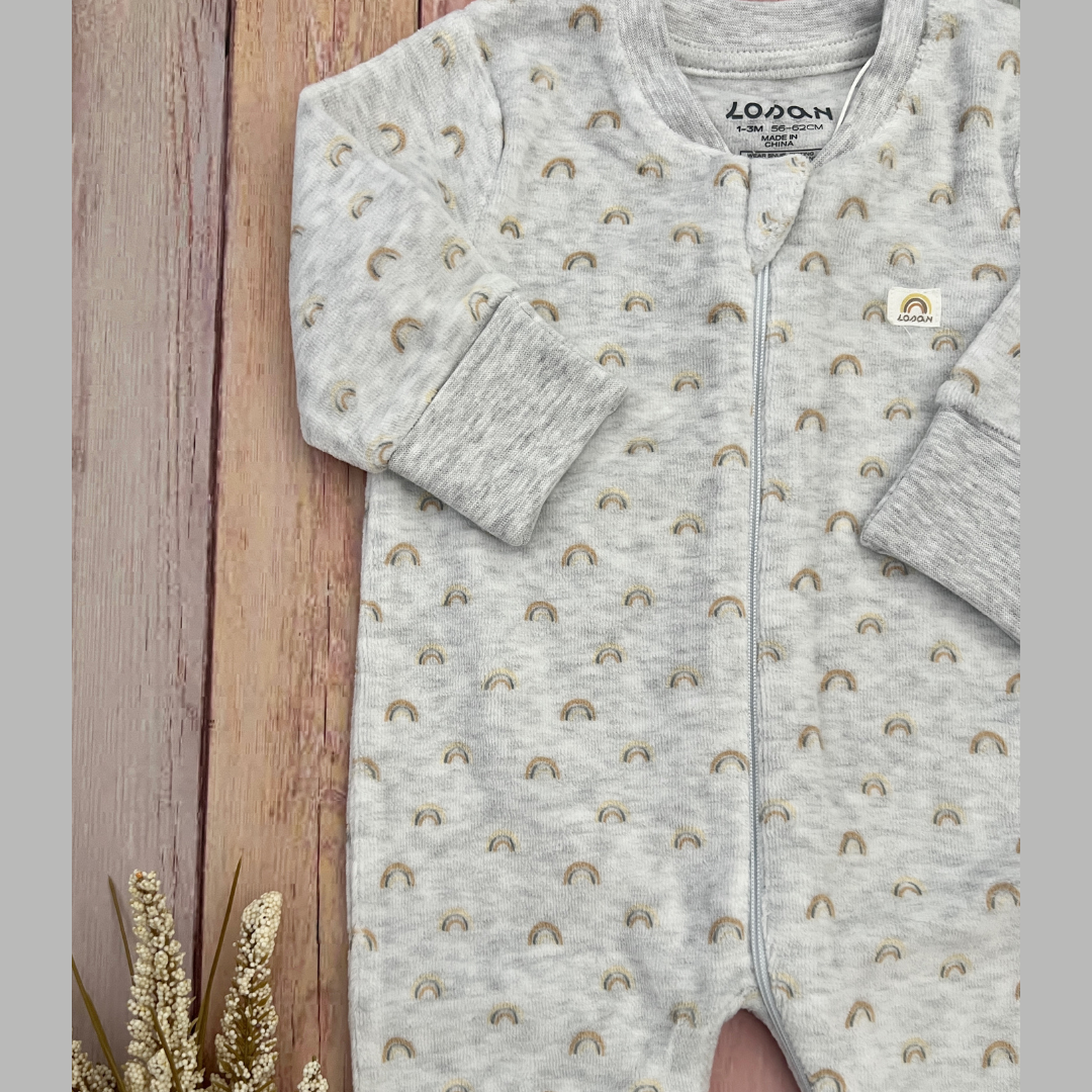 Pijama Fleece Arcoiris Gris Unisex