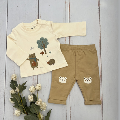 Conjunto Osito Pantalon Cafe
