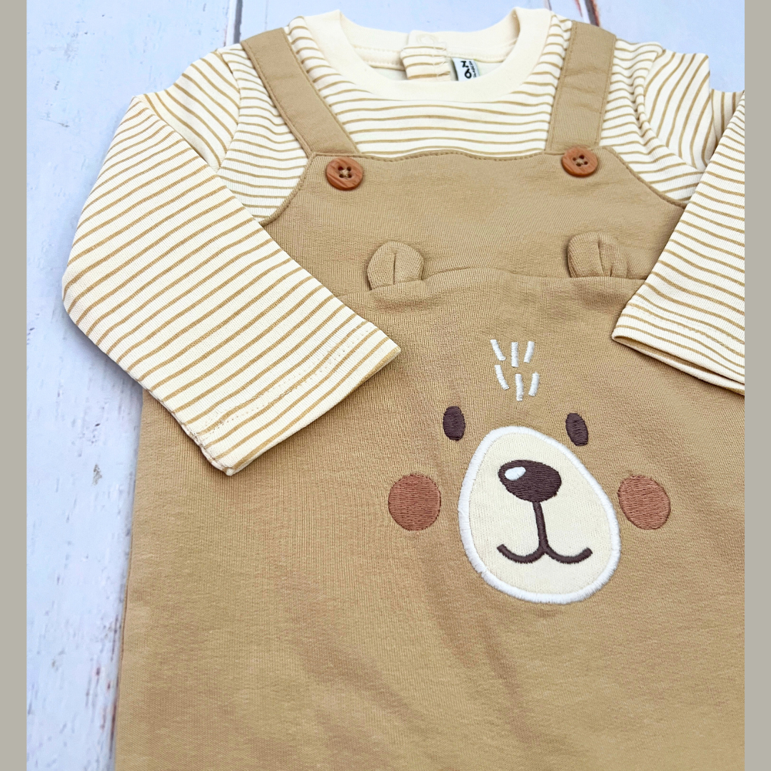 Enterizo Oso Aplique Cafe