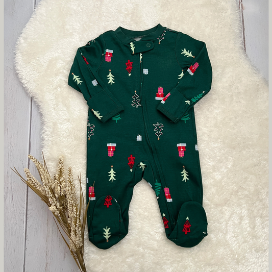 Pijama Algodon Navidad Verde