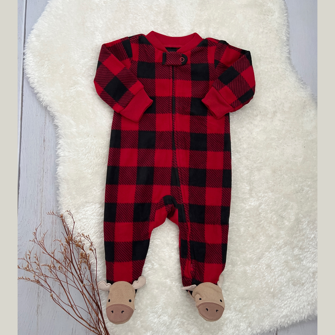 Pijama Fleece Cuadros Navidad