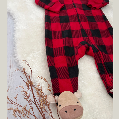 Pijama Fleece Cuadros Navidad