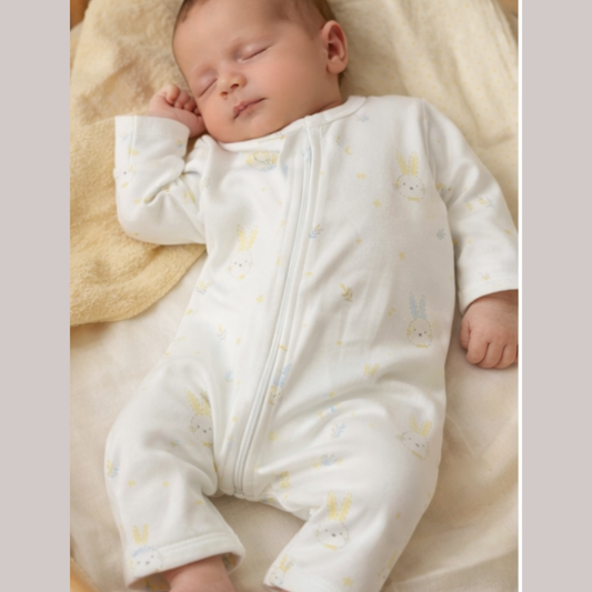 Pijama Bebé Algodón Pima Conejos Amarillos