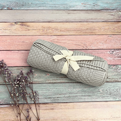 Manta Toquilla Hilo Bambú Gris