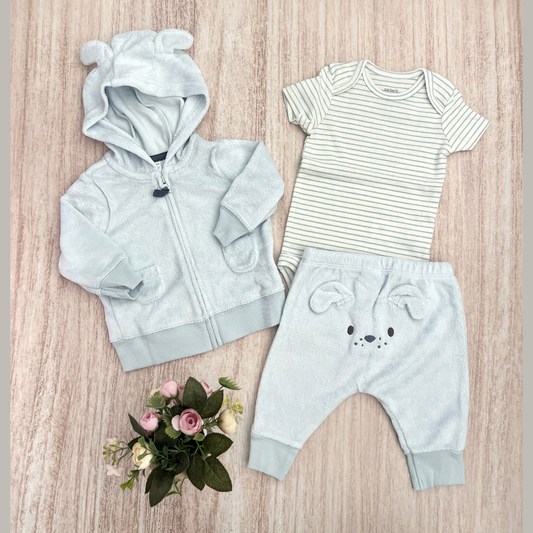 Sudadera Bebé Capota Perrito Celeste