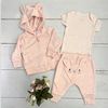 Sudadera Bebé Capota Conejito Rosa