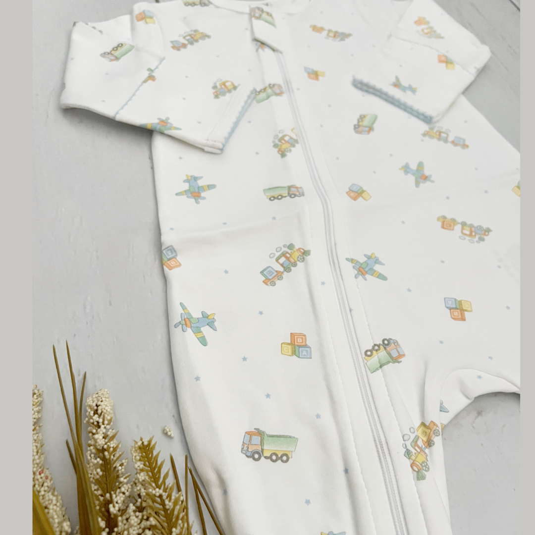 Pijama Bebé Algodón Pima Trenes