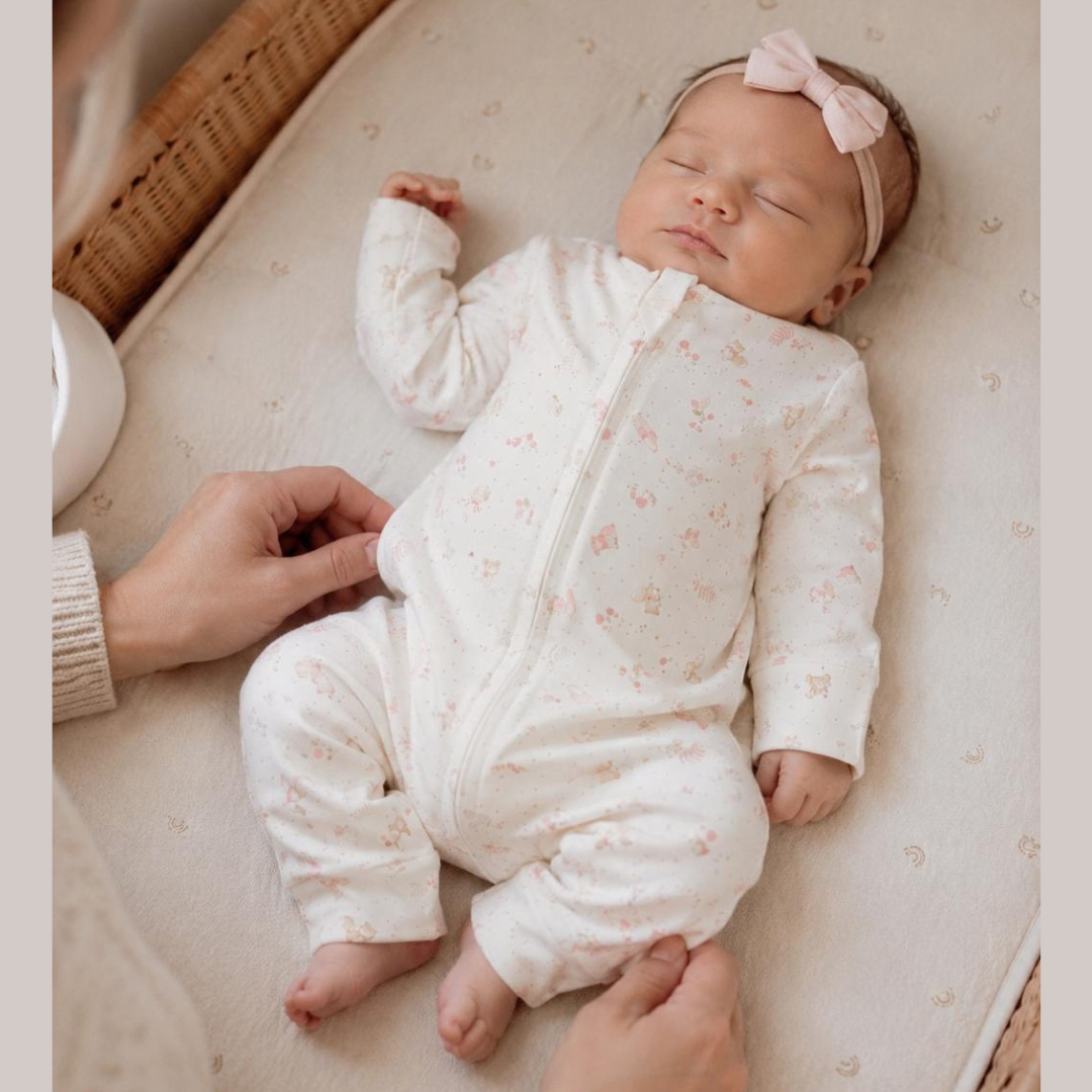 Pijama Bebé Algodón Pima Ardillas Rosa