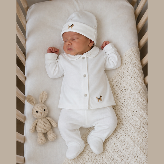 Conjunto 4 Prendas Bebé Algodón Pima Blanco