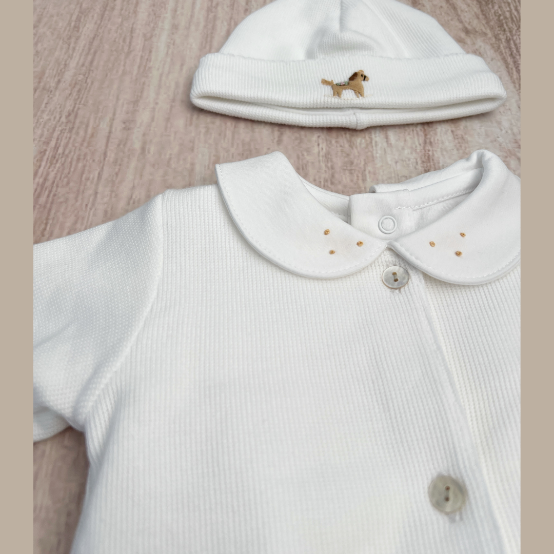 Conjunto 4 Prendas Bebé Algodón Pima Blanco