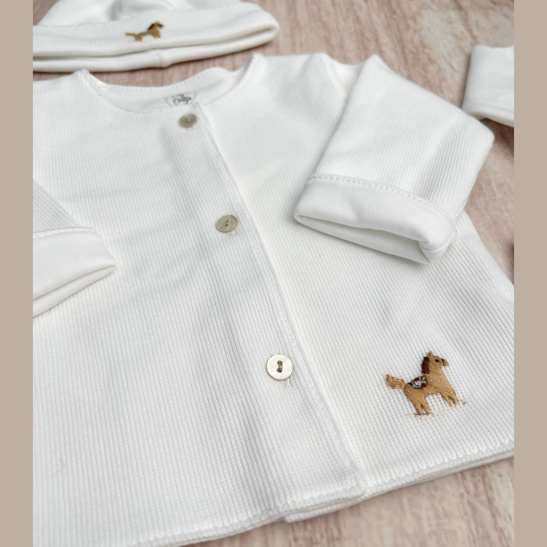 Conjunto 4 Prendas Bebé Algodón Pima Blanco