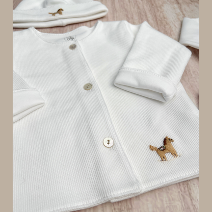 Conjunto 4 Prendas Bebé Algodón Pima Blanco