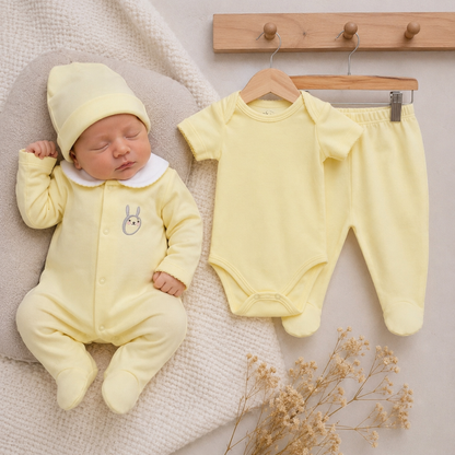 Set Bebé Recién Nacido 4 prendas Amarillo