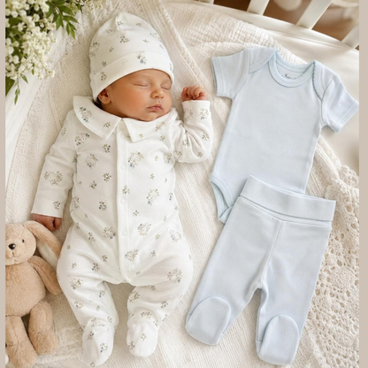 Set Bebé Recién Nacido 4 prendas Celeste