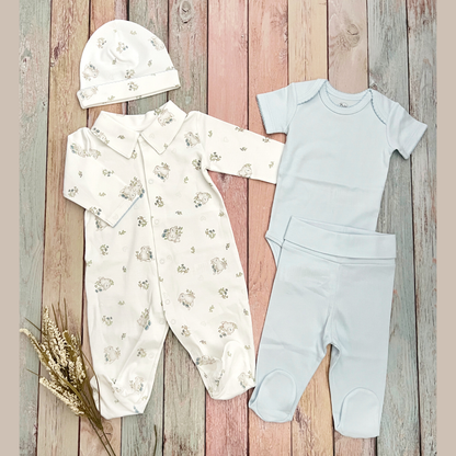 Set Bebé Recién Nacido 4 prendas Celeste