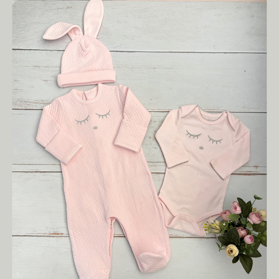 Set Bebé Algodón Pima Carita - Rosado