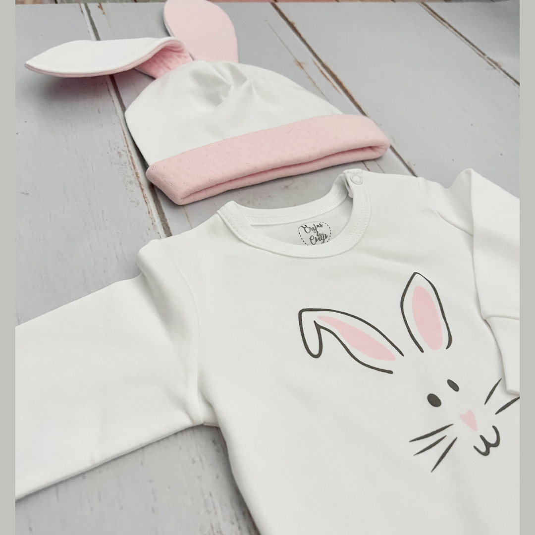 Conjunto 3 Prendas Algodon Pima Conejo Rosa