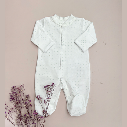 Pijama Broches y Gorro Puntos Verdes - Prematuro
