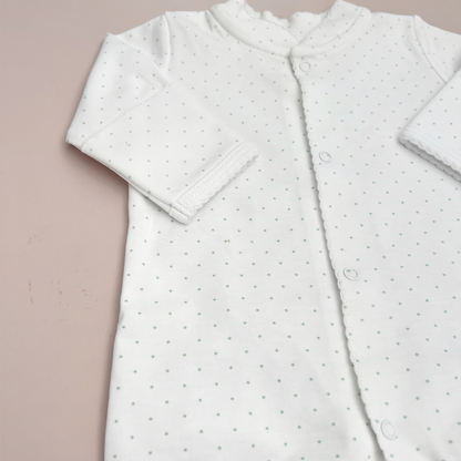Pijama Broches y Gorro Puntos Verdes - Prematuro