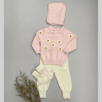 Conjunto Bebé Tejido Margaritas