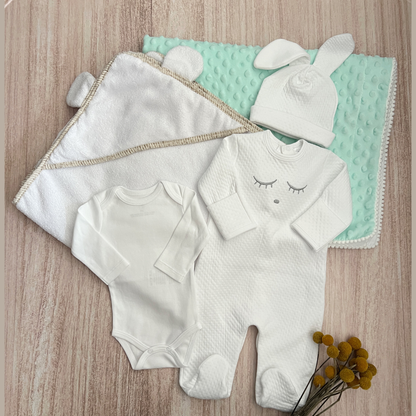 Combo Recién Nacido Enterizo Orejitas Blanco