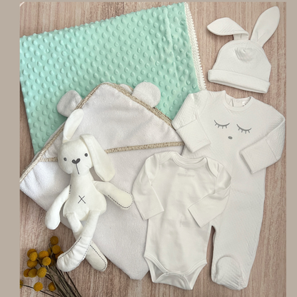 Combo Recién Nacido Enterizo Orejitas Blanco