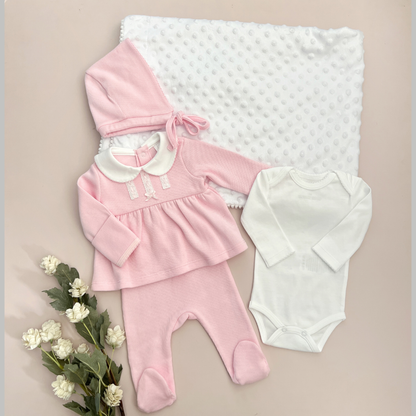 Combo Recién Nacido Vestido Rosa