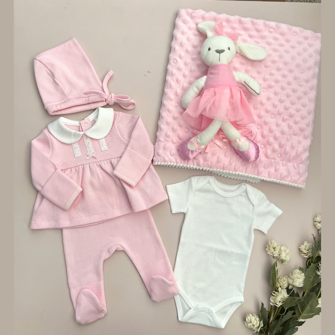 Combo Recién Nacido Vestido Rosa