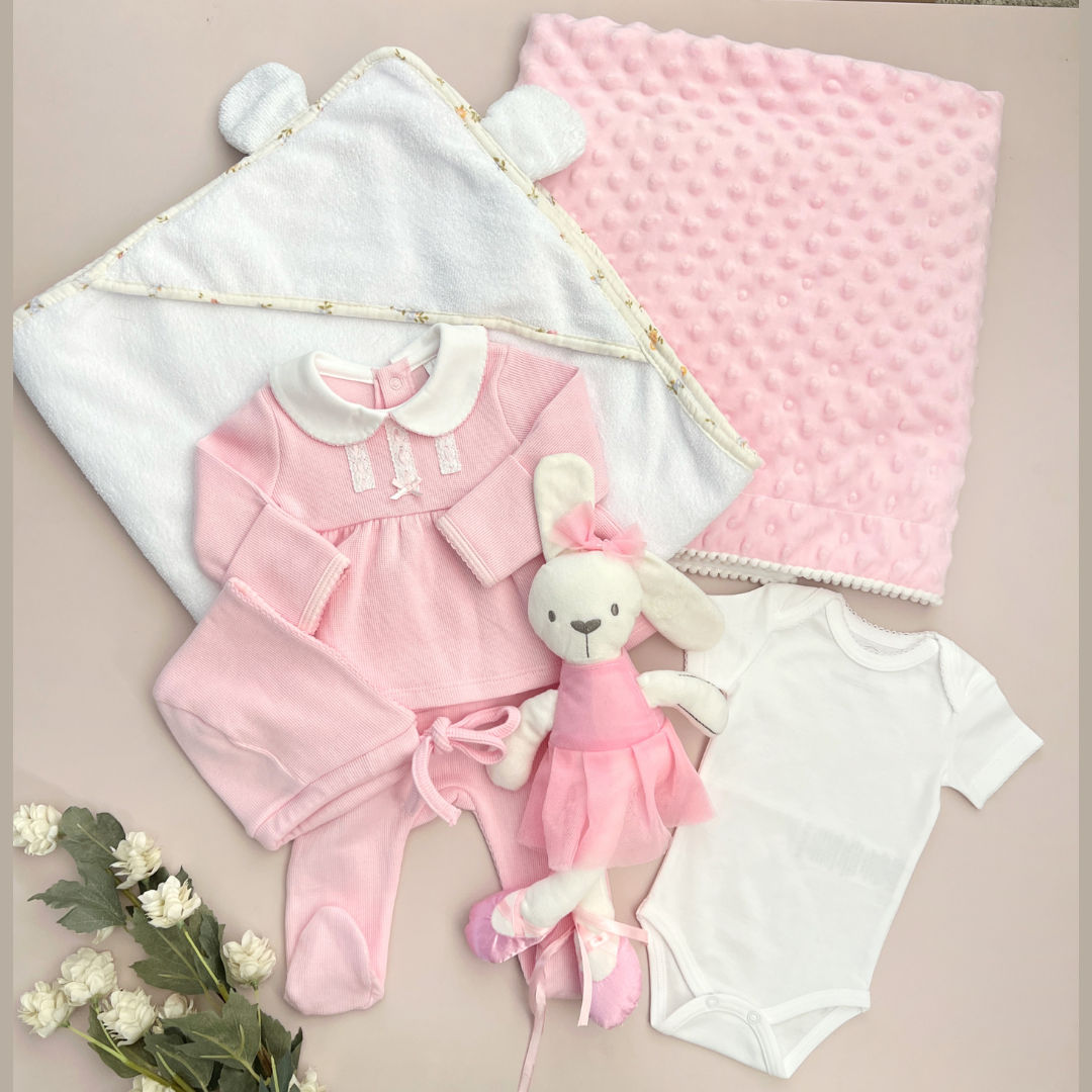 Combo Recién Nacido Vestido Rosa