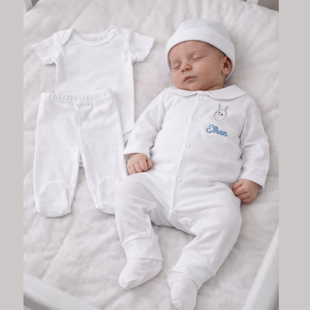 Set Bebé Recién Nacido 4 prendas Blanco