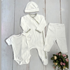 Set Bebé Recién Nacido 4 prendas Blanco Flores