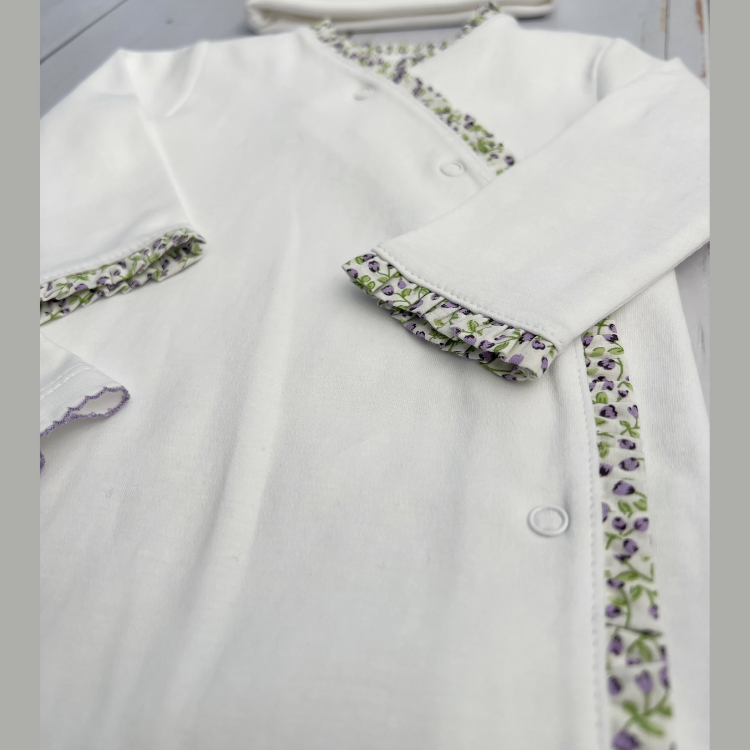Set Bebé Recién Nacido 4 prendas Blanco Flores