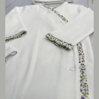 Set Bebé Recién Nacido 4 prendas Blanco Flores