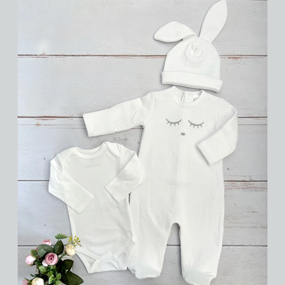 Set Bebé Algodón Pima Carita - Blanco