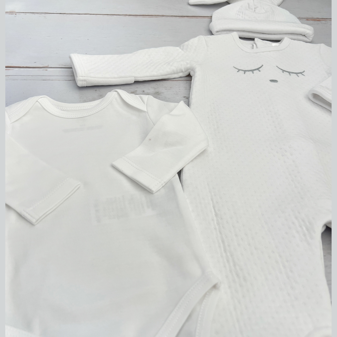 Set Bebé Algodón Pima Carita - Blanco