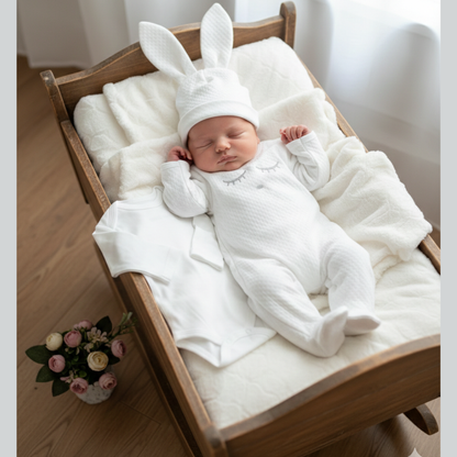 Set Bebé Algodón Pima Carita - Blanco