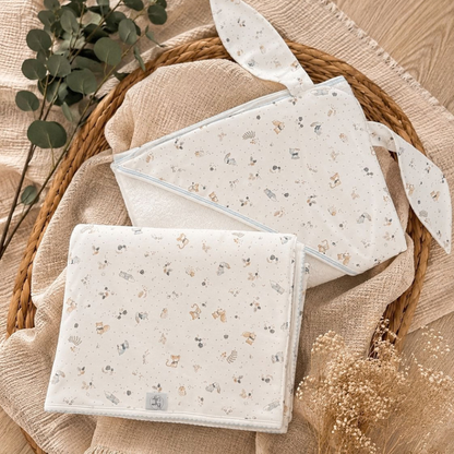 Set Cobertor y Toalla Algodon Pima