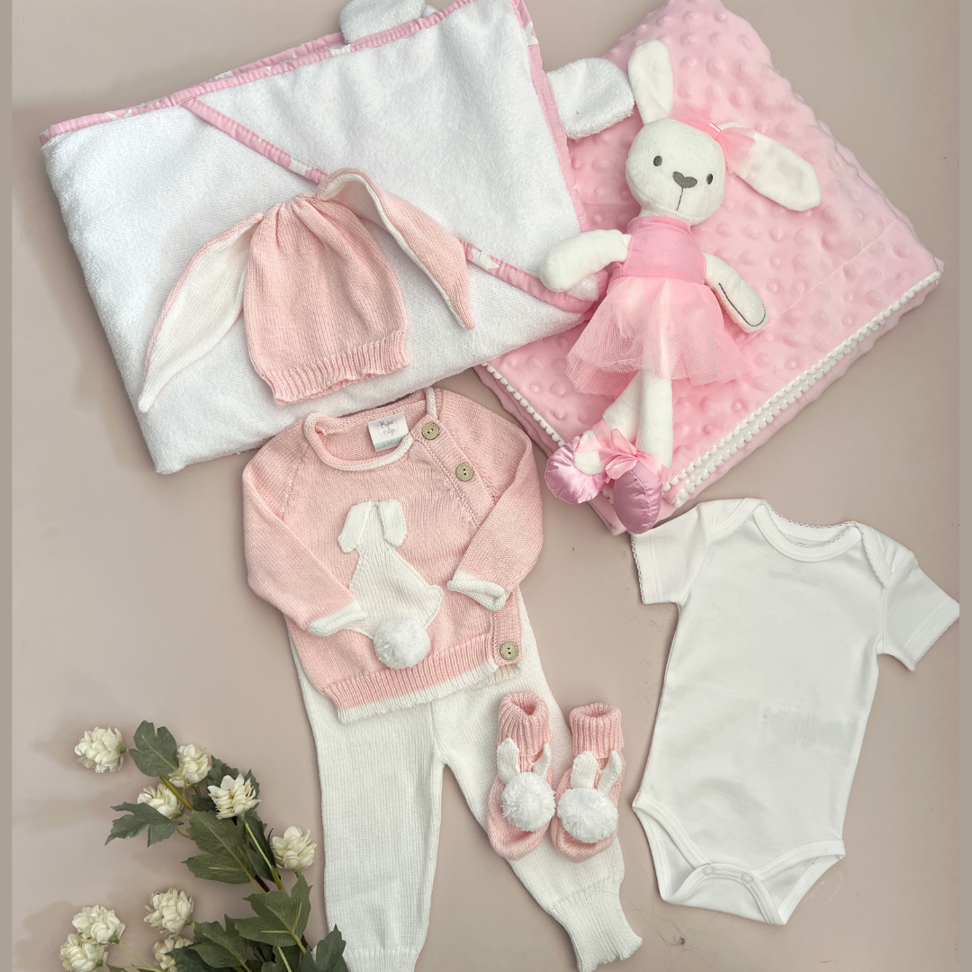 Combo Ropa y Accesorios Conjunto Conejito Rosado