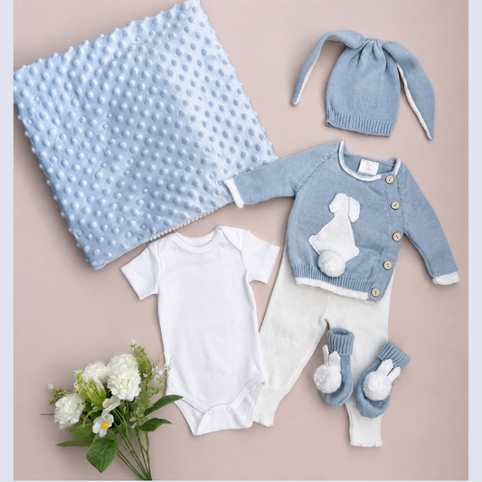 Combo Ropa y Accesorios Conejito Celeste
