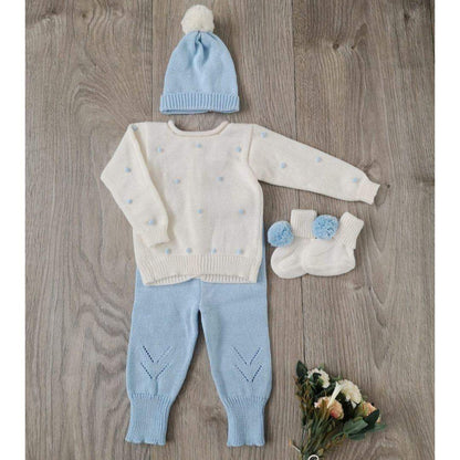 Conjunto Bebé Tejido Pepas Celeste