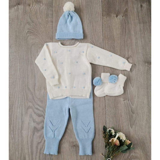 Conjunto Bebé Tejido Pepas Celeste