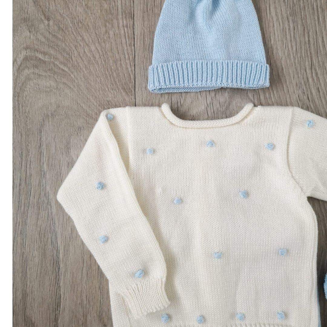 Conjunto Bebé Tejido Pepas Celeste