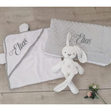 Set Bebé Cobija, Toalla y Peluche Personalizado Niño