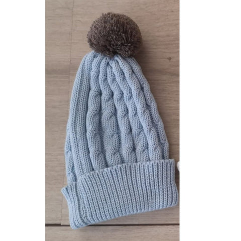 Gorro Bebé Tejido Celeste
