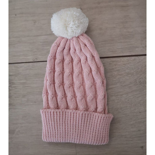 Gorro Bebé Tejido Rosado